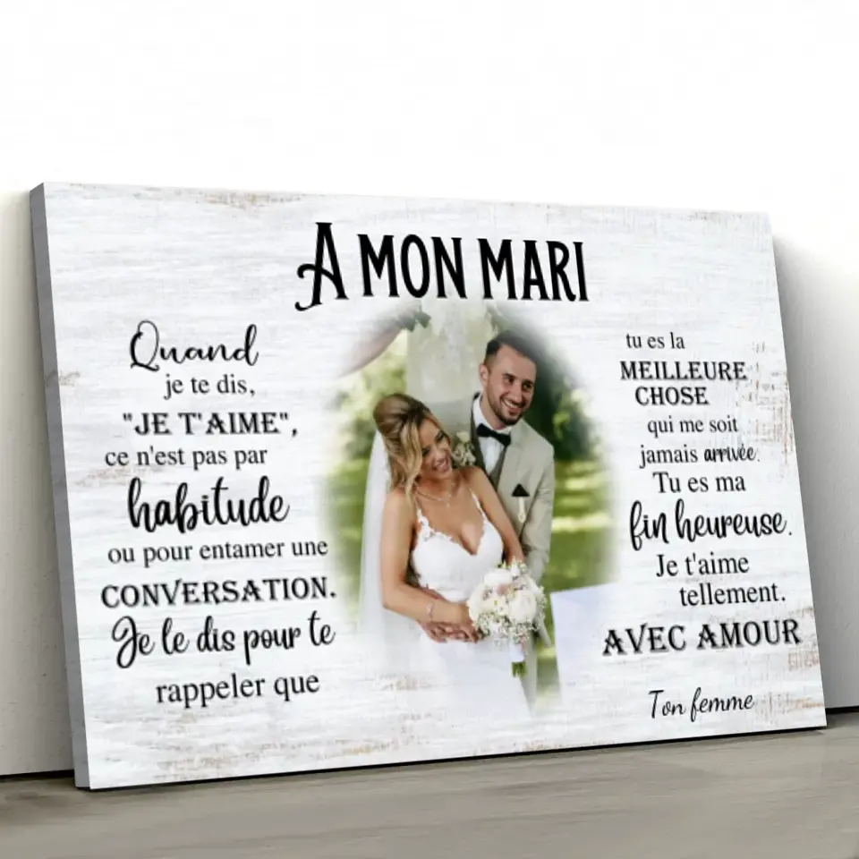 Toile personnalisée "A mon mari" - Image 3