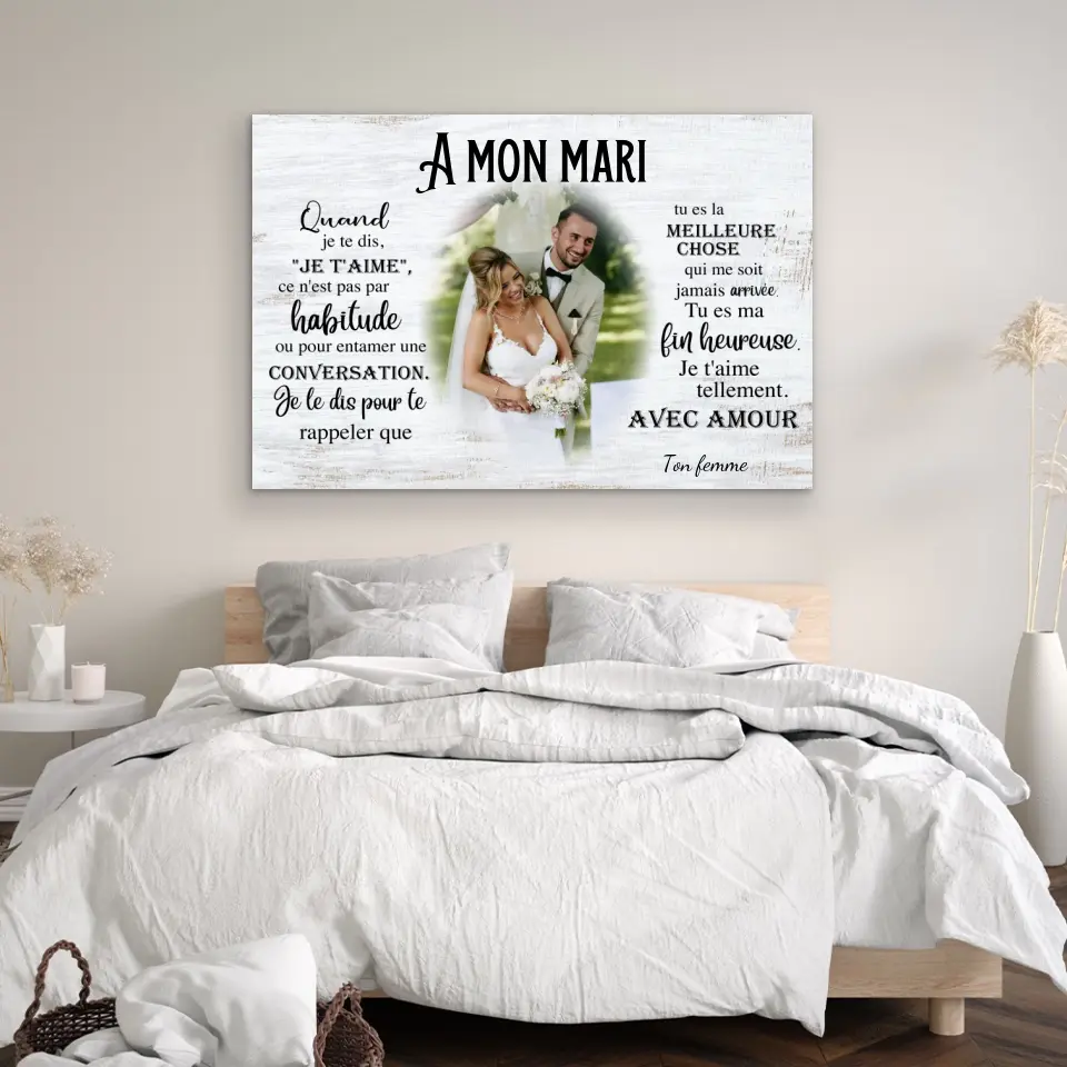 Toile personnalisée "A mon mari" - Image 4