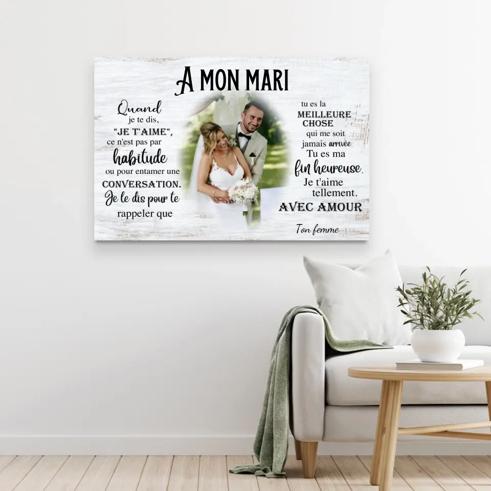 Toile personnalisée "A mon mari" - Image 5
