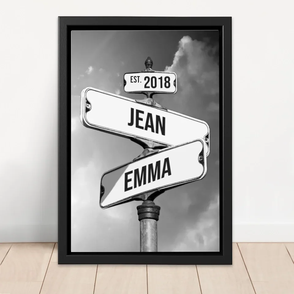 Toile personnalisée "Panneau de signalisation vintage pour couples" - Image 4