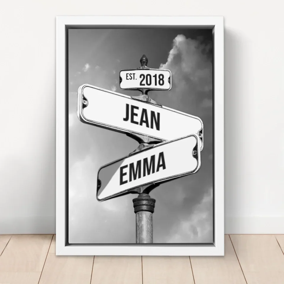 Toile personnalisée "Panneau de signalisation vintage pour couples" - Image 6