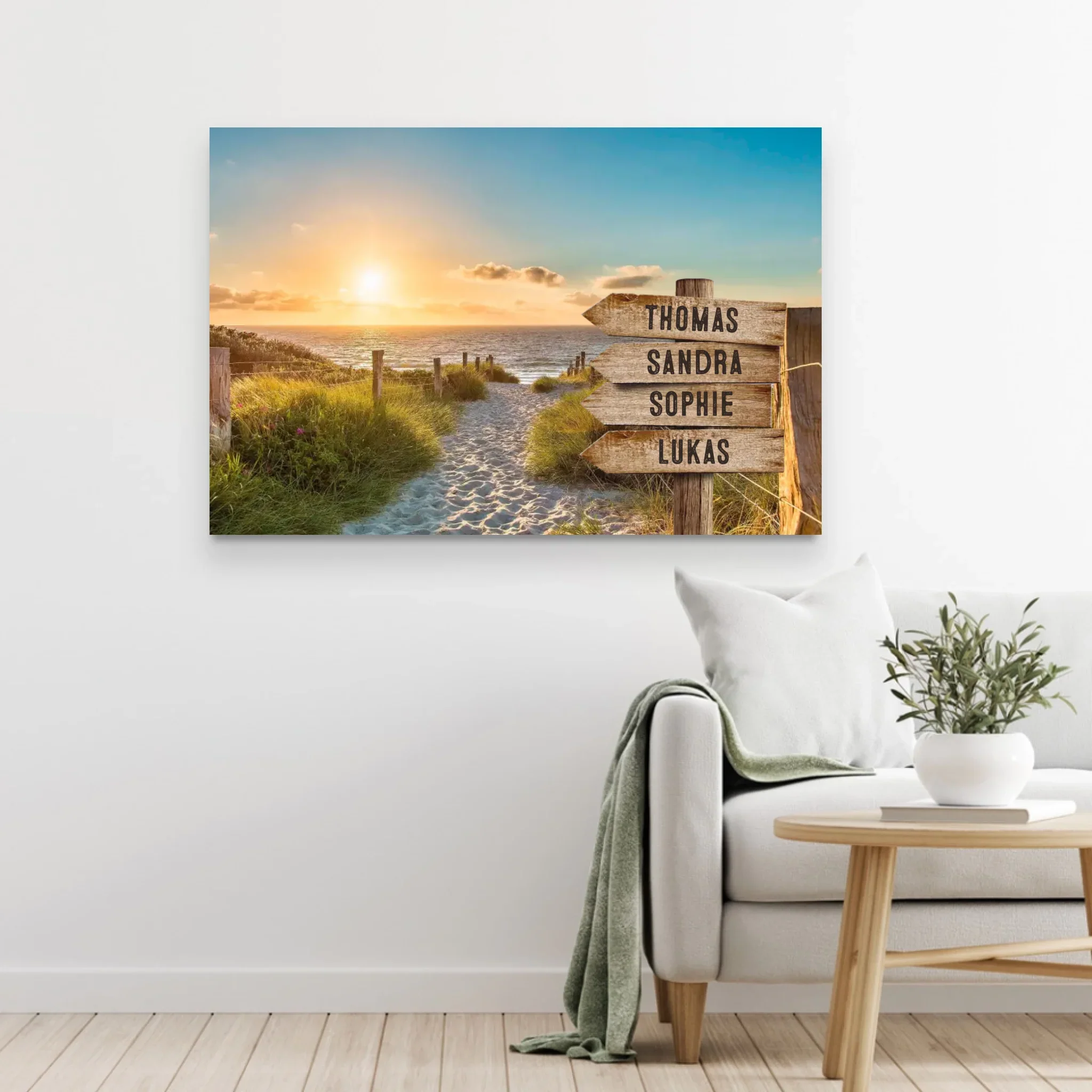 Toile personnalisée "Panneau indicateur sur la plage" - Image 5