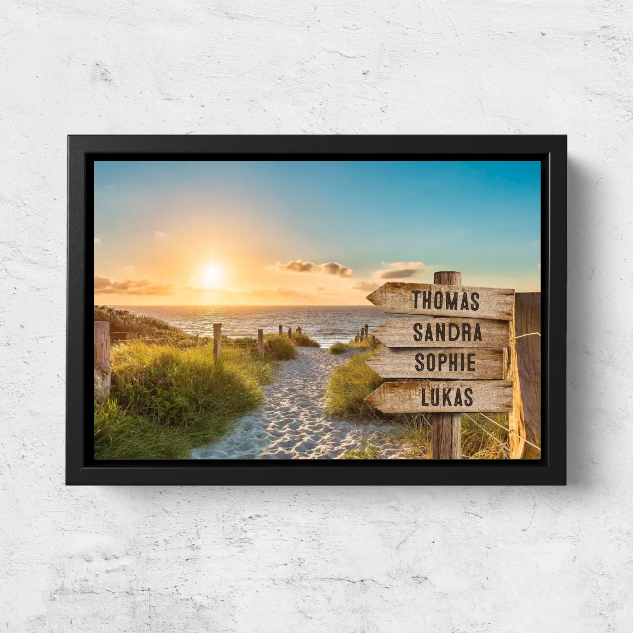 Toile personnalisée "Panneau indicateur sur la plage" - Image 6