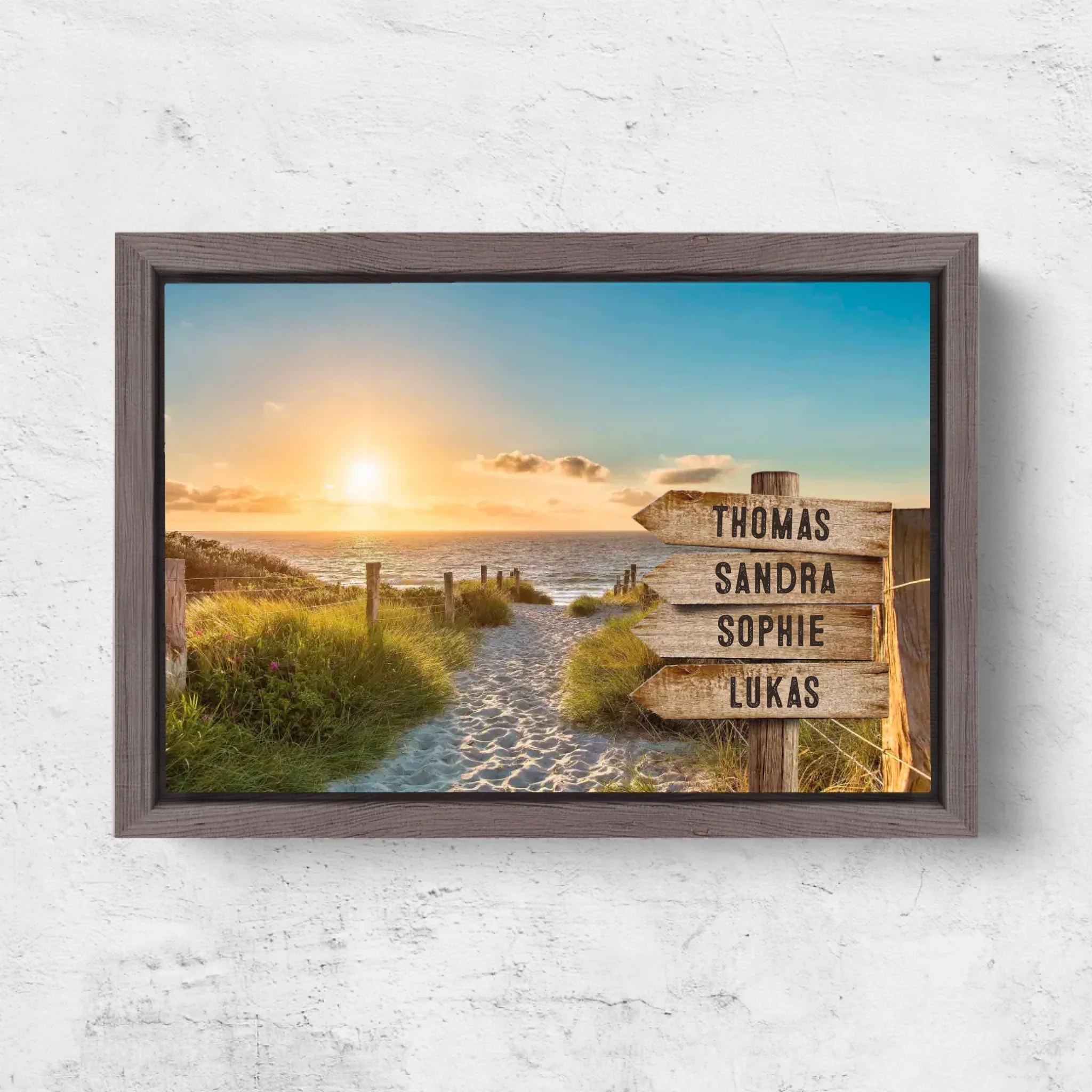 Toile personnalisée "Panneau indicateur sur la plage" - Image 7