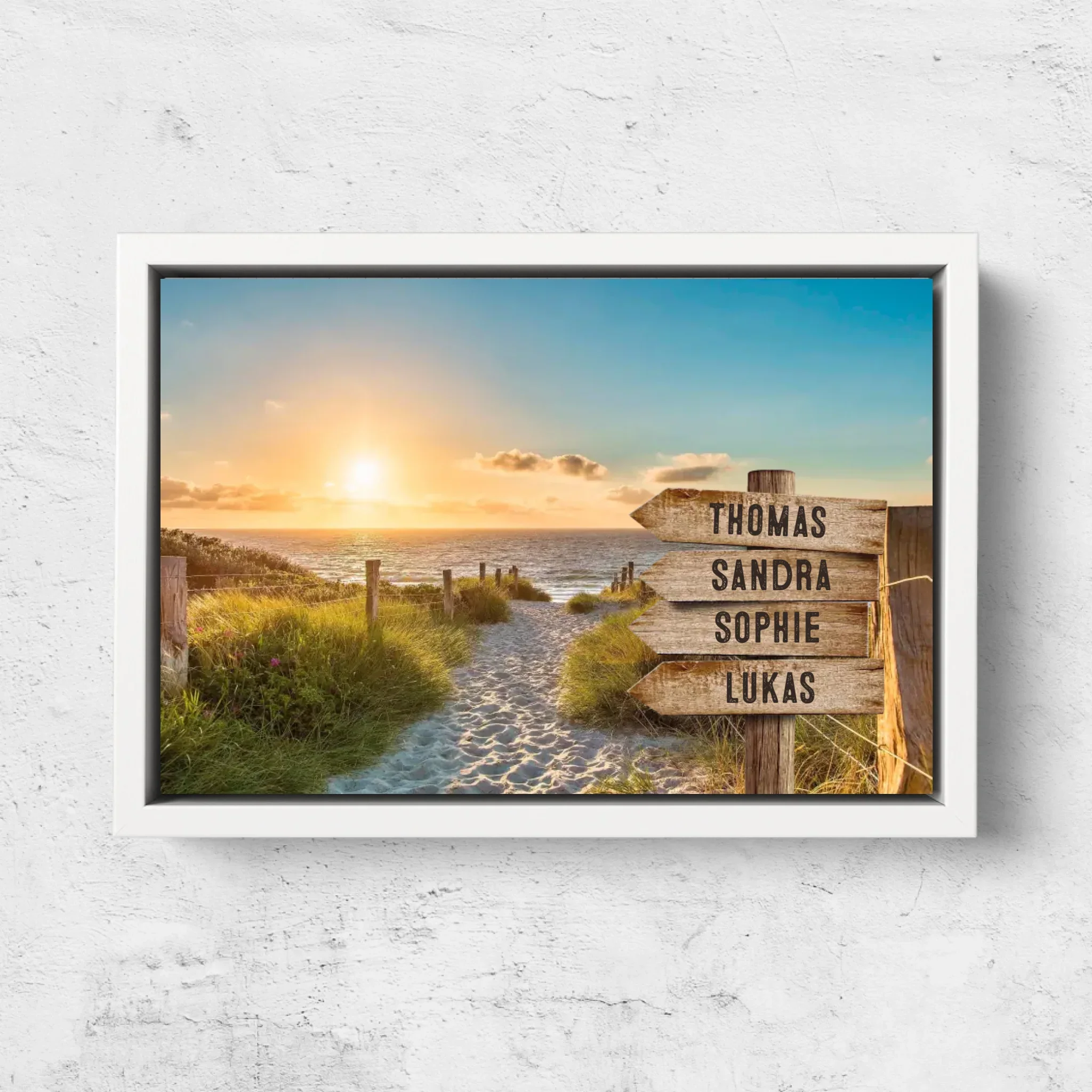Toile personnalisée "Panneau indicateur sur la plage" - Image 8