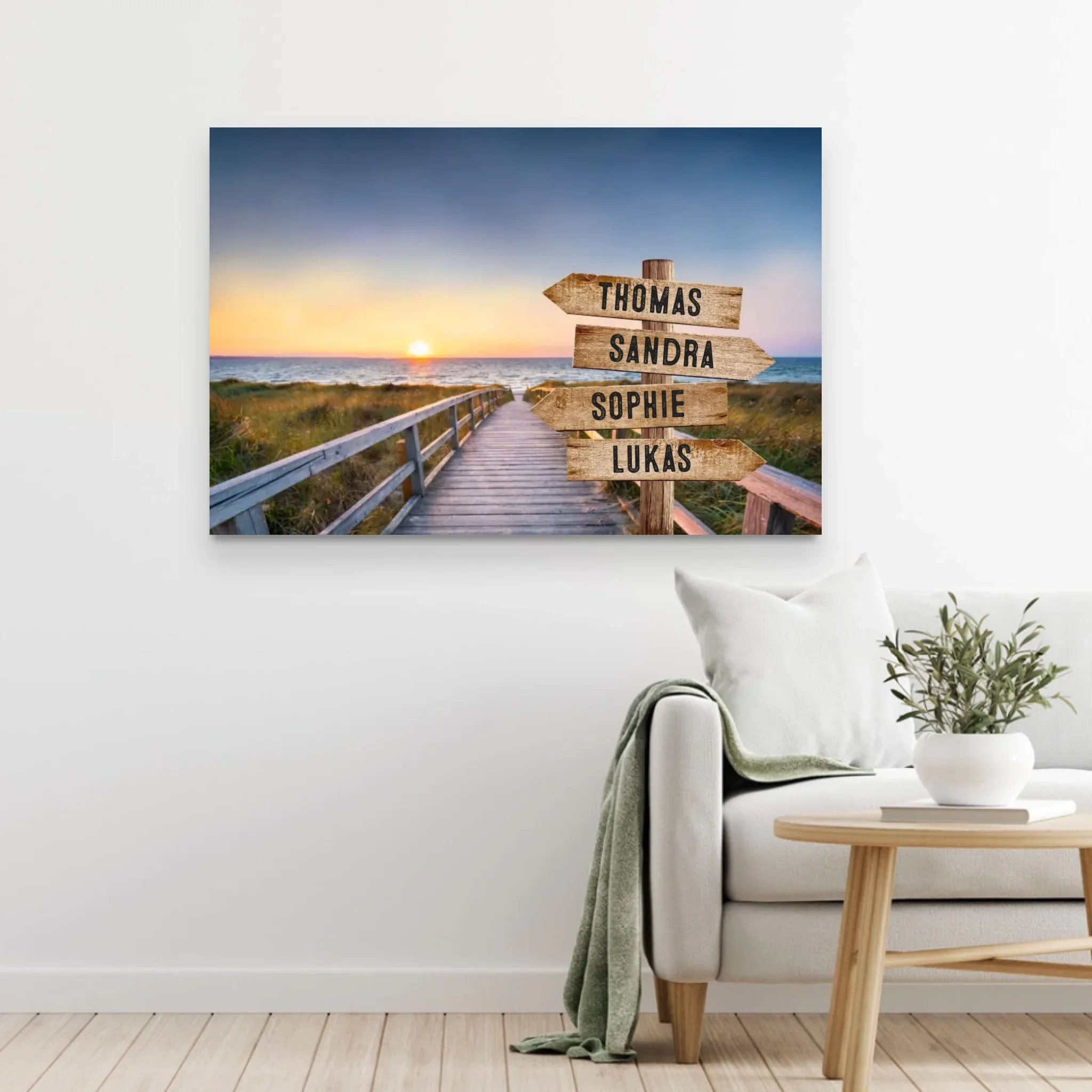 Toile personnalisée "Panneau indicateur sur le chemin de la plage" - Image 5
