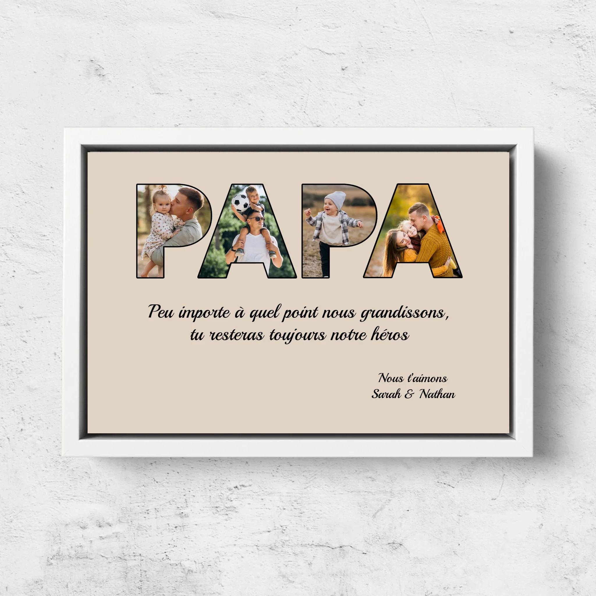 Toile personnalisée "Papa reste mon héros" - Image 8