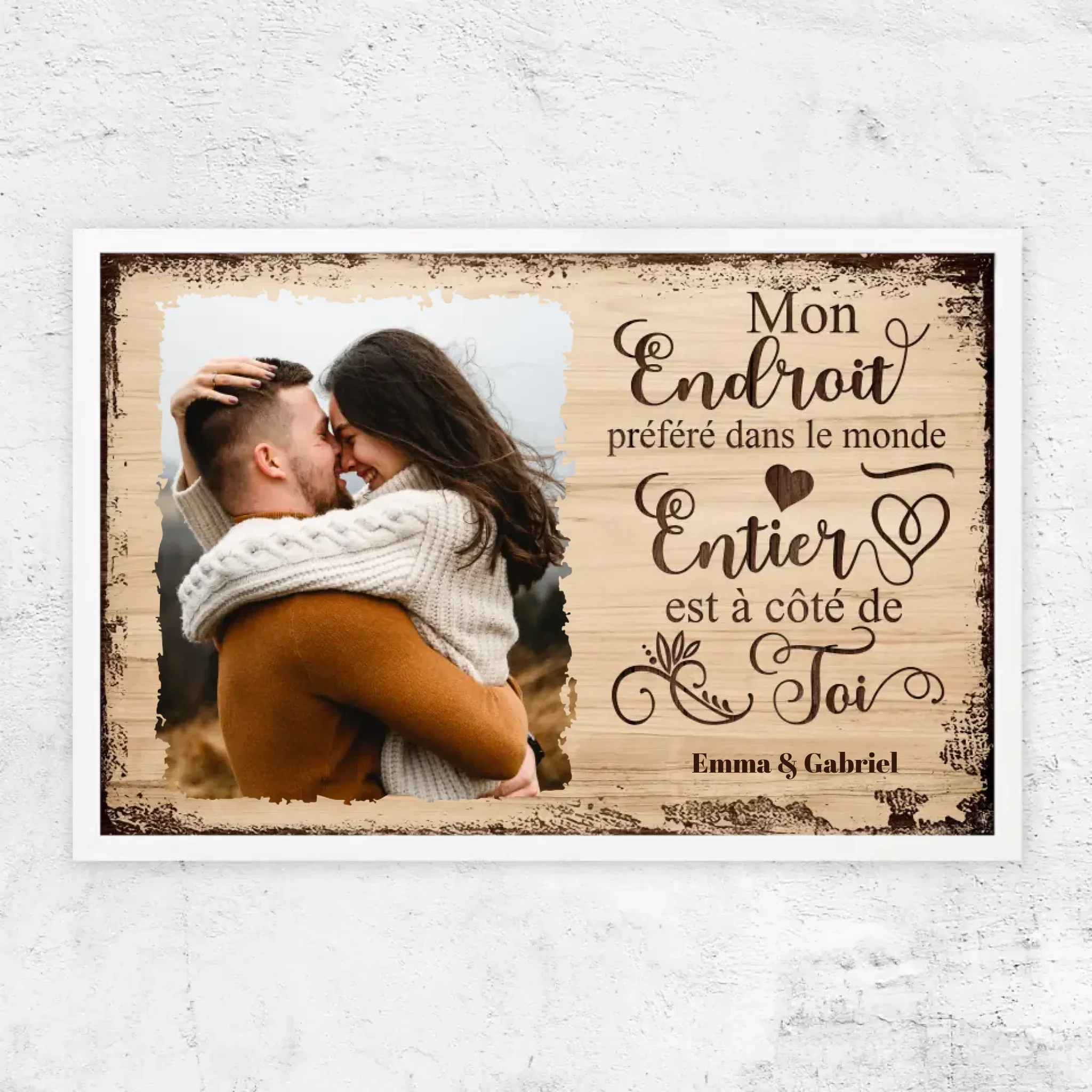 Poster personnalisé “Mon endroit préféré est à côté de toi avec photo” - Image 14