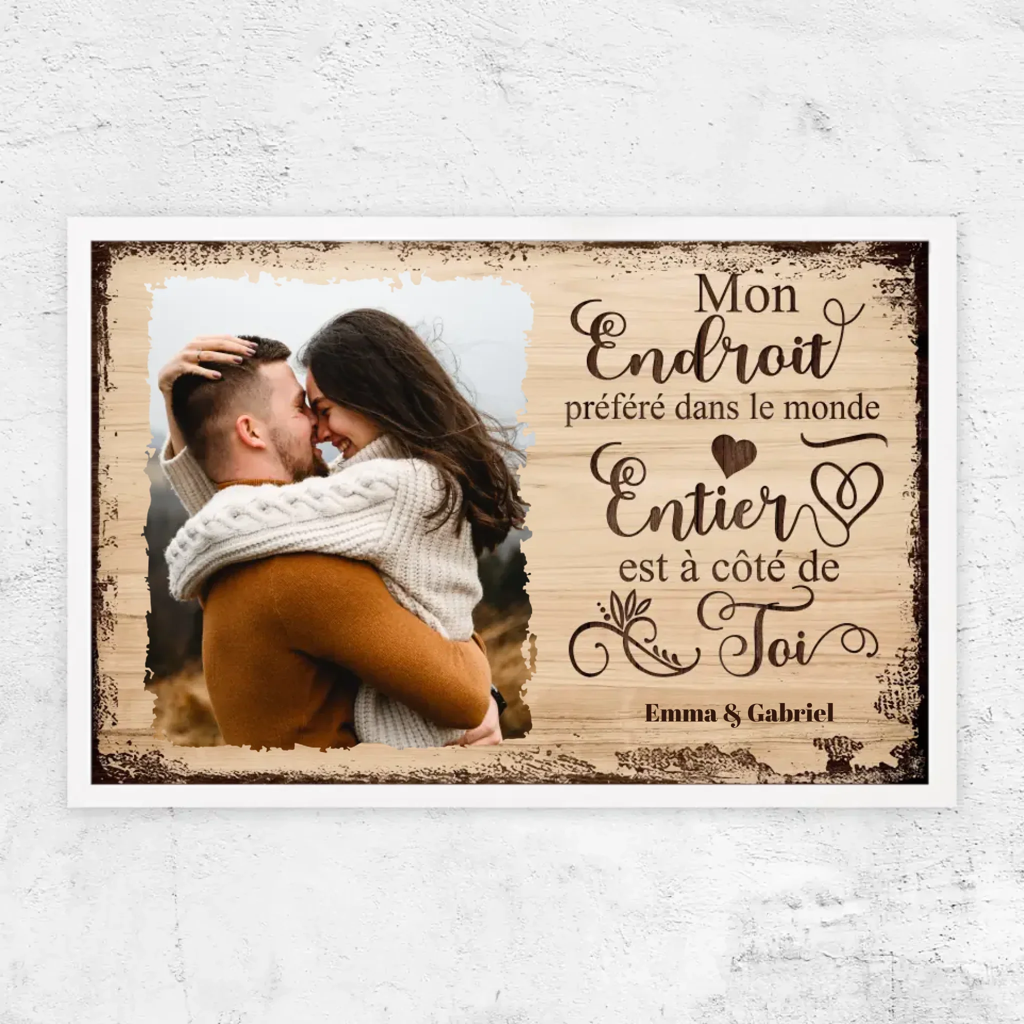 Poster personnalisé “Mon endroit préféré est à côté de toi avec photo” - Image 16