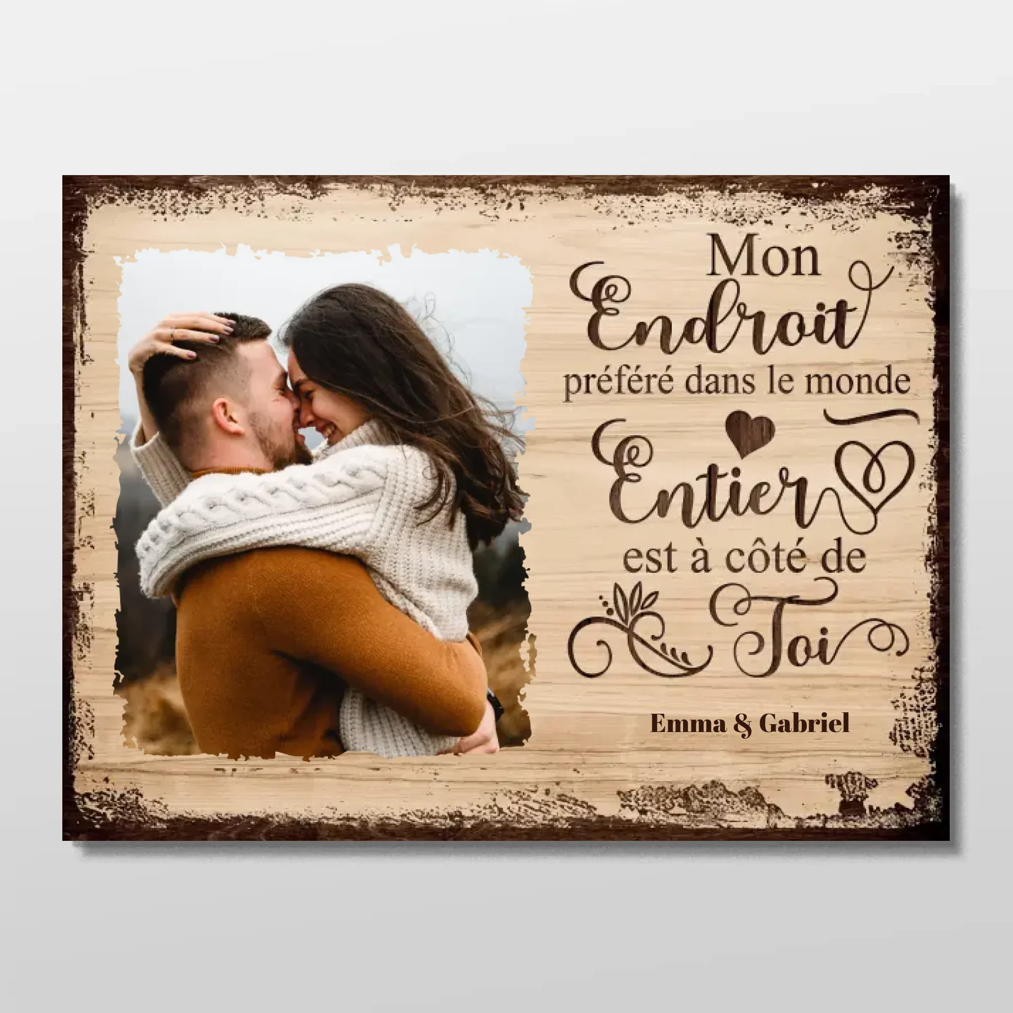 Poster personnalisé “Mon endroit préféré est à côté de toi avec photo” - Image 3