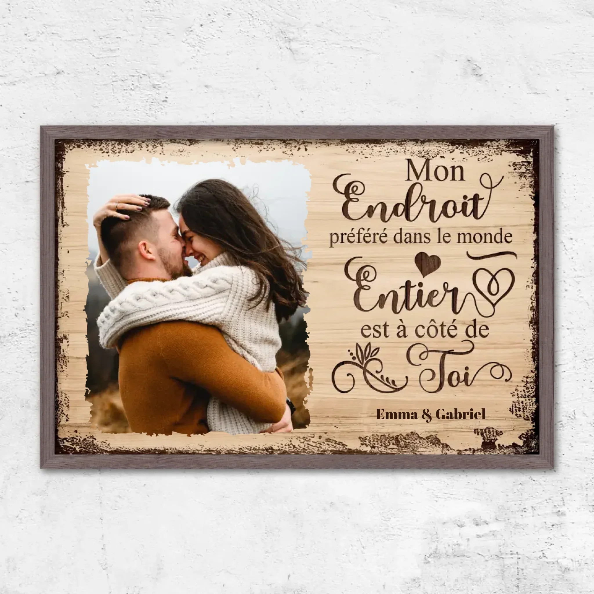 Poster personnalisé “Mon endroit préféré est à côté de toi avec photo” - Image 9