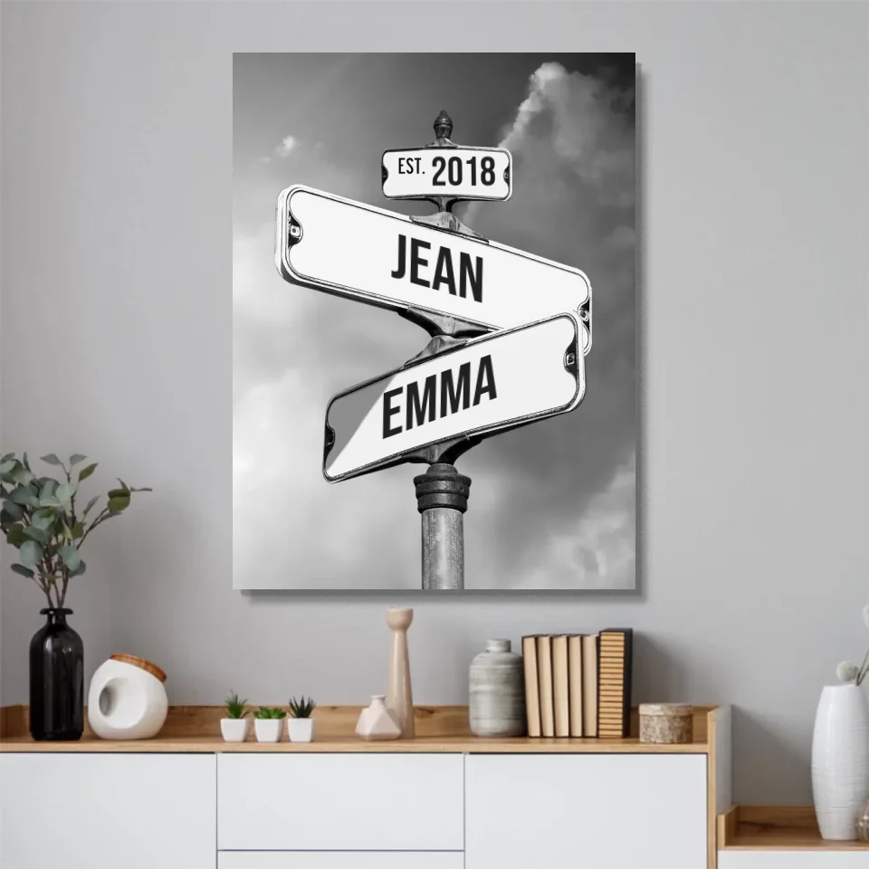 Poster personnalisé "Panneau de signalisation vintage pour couples" - Image 4
