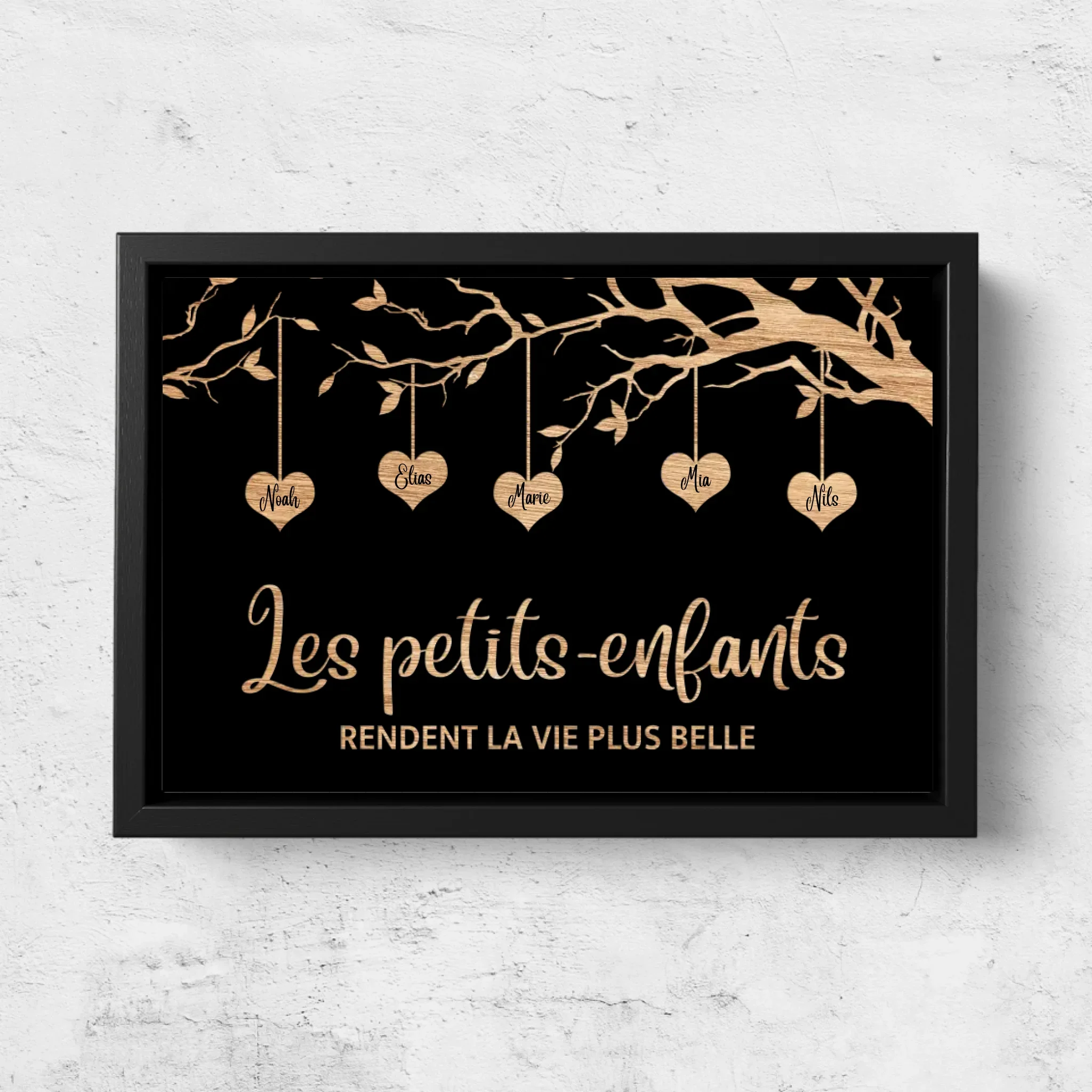 Toile personnalisée "Arbre de famille sur fond noir" - Image 5