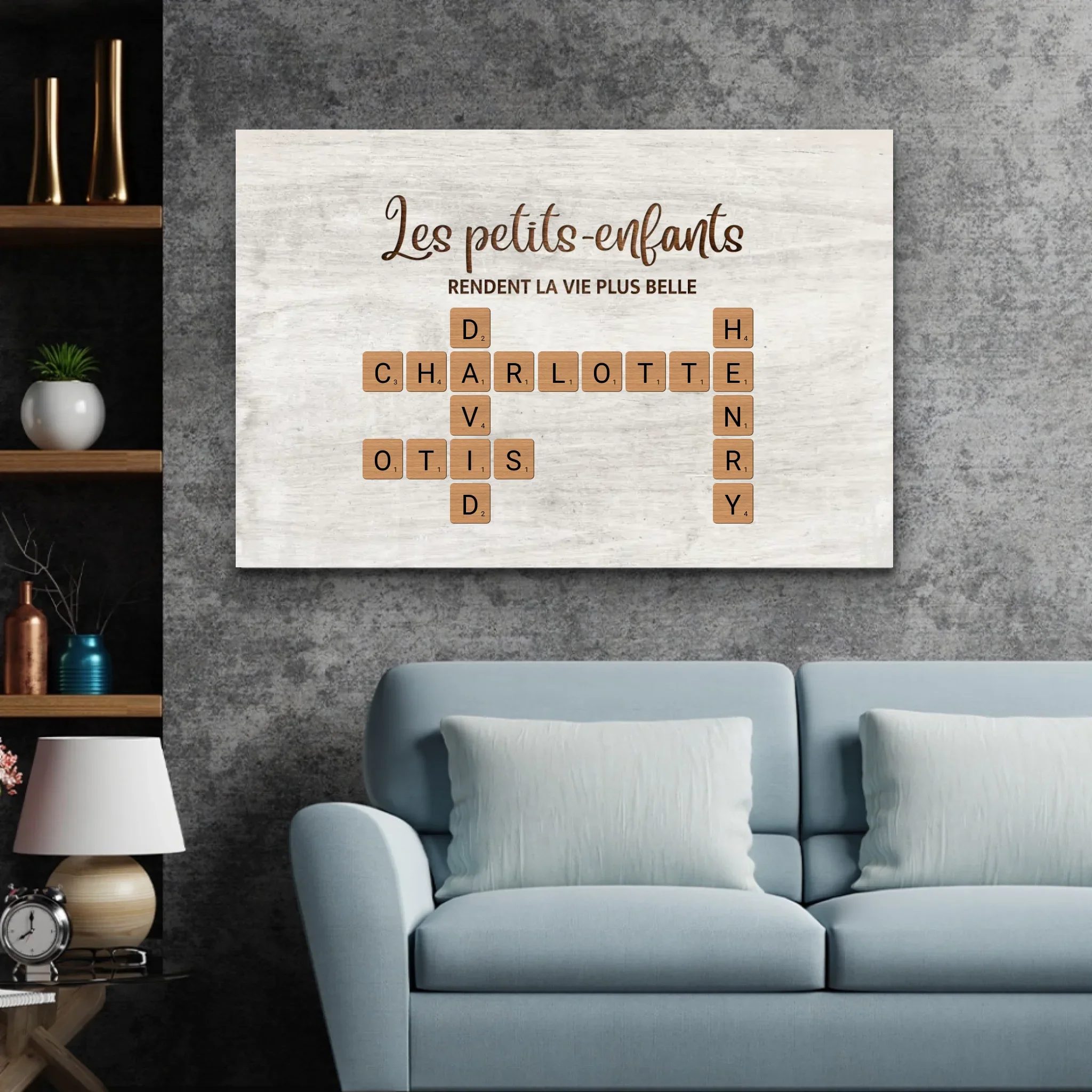 Toile personnalisée “Les petits-enfants rendent la vie plus belle - mots croisés” - Image 3