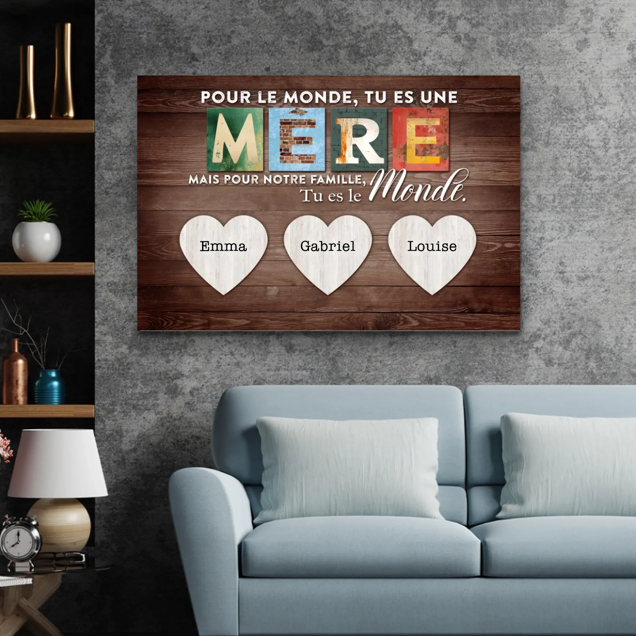 Toile personnalisée “L'importance de maman pour la famille” - Image 3