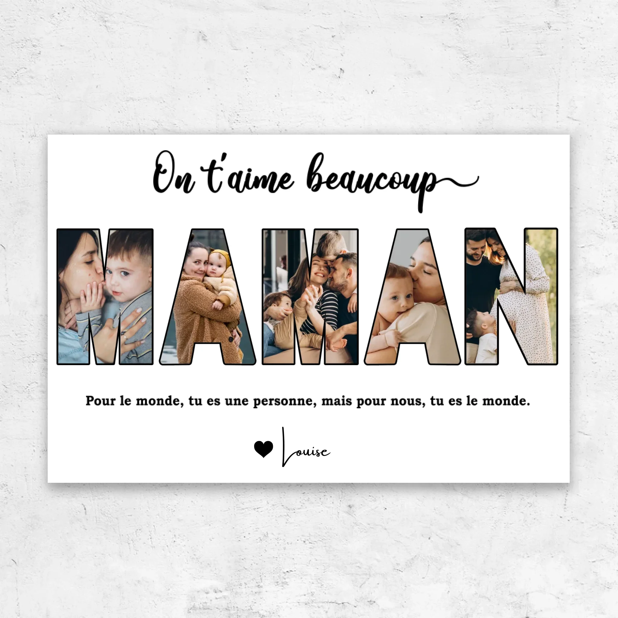 Toile personnalisée “Maman, on t'aime”