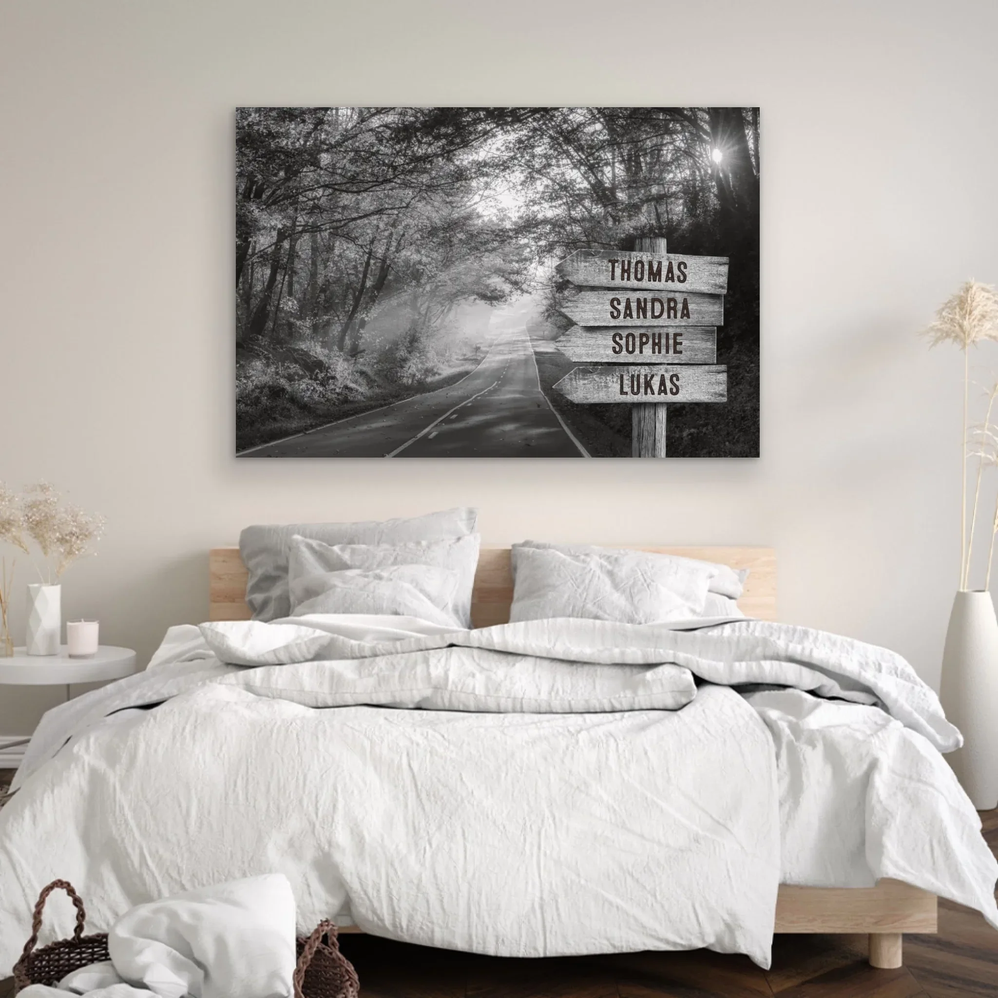Toile personnalisée "Panneau indicateur en lisière de forêt" - Image 4