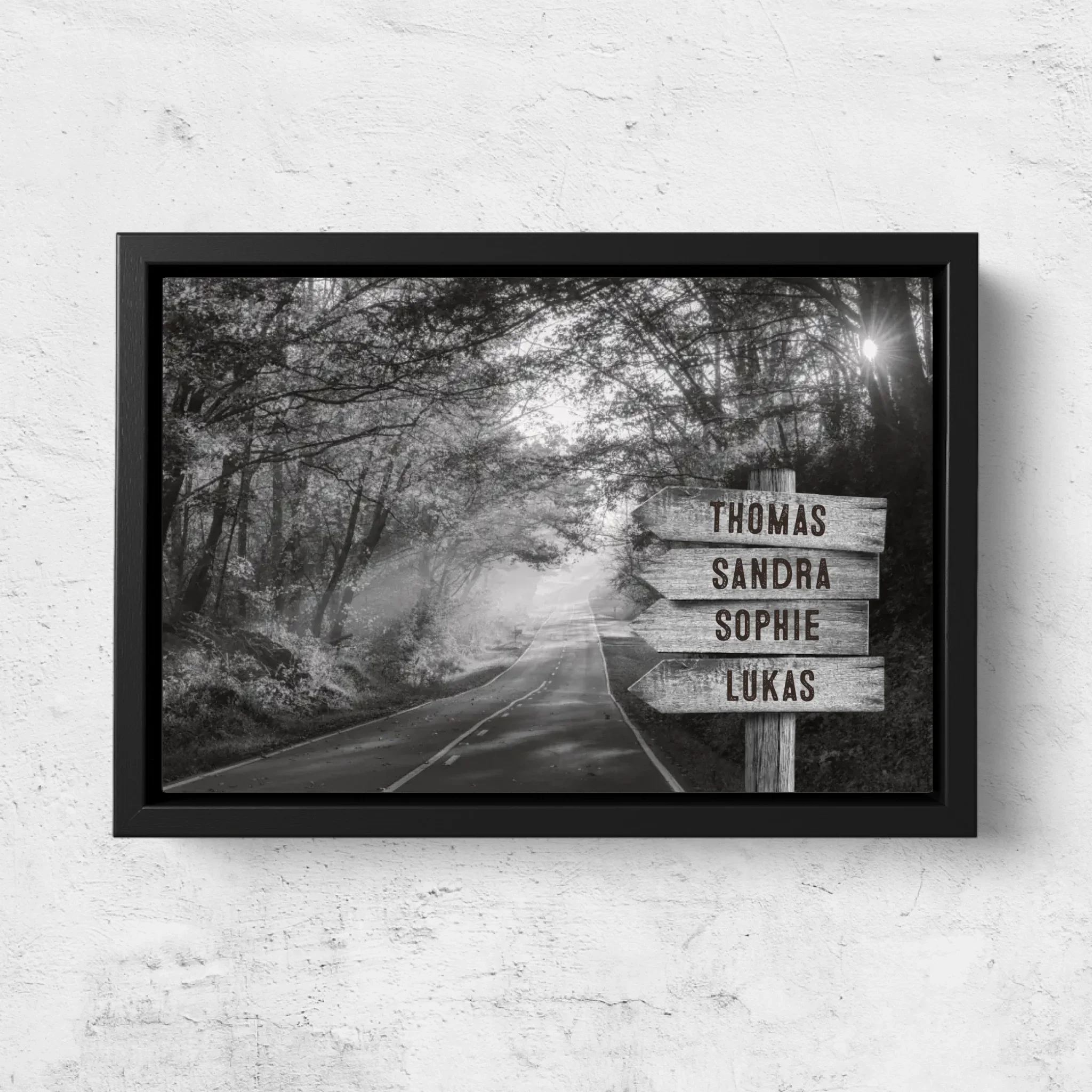 Toile personnalisée "Panneau indicateur en lisière de forêt" - Image 5