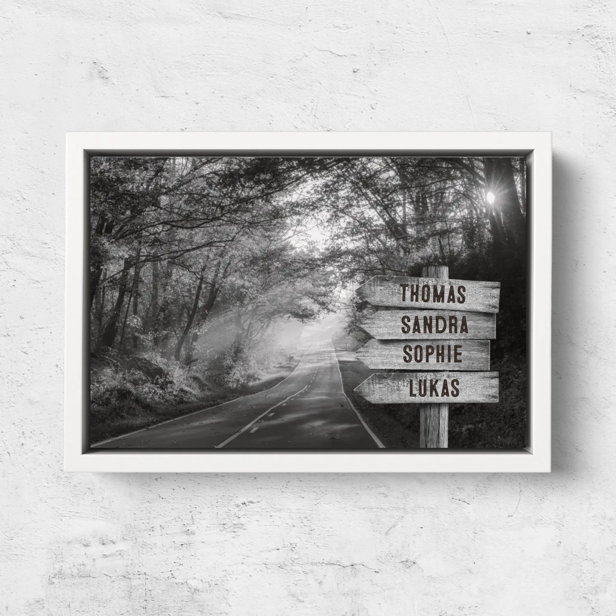 Toile personnalisée "Panneau indicateur en lisière de forêt" - Image 7