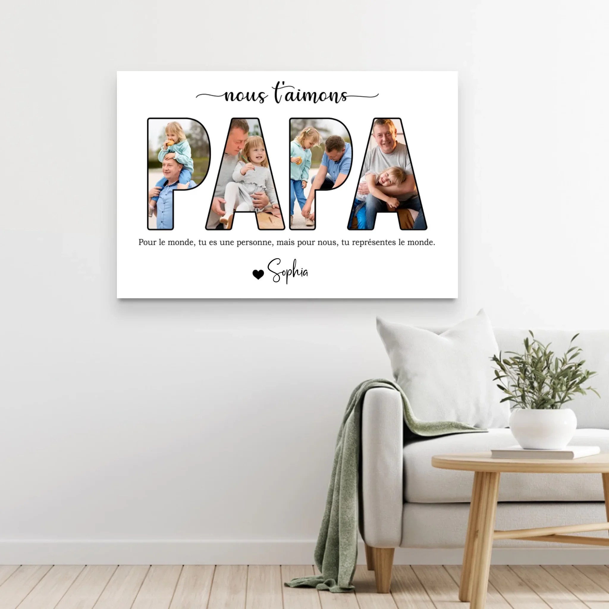 Toile personnalisée "Papa, on t'aime" - Image 5