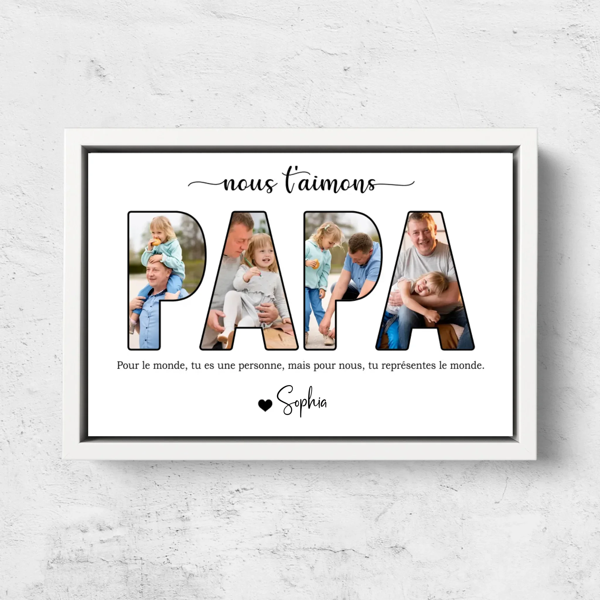 Toile personnalisée "Papa, on t'aime" - Image 8