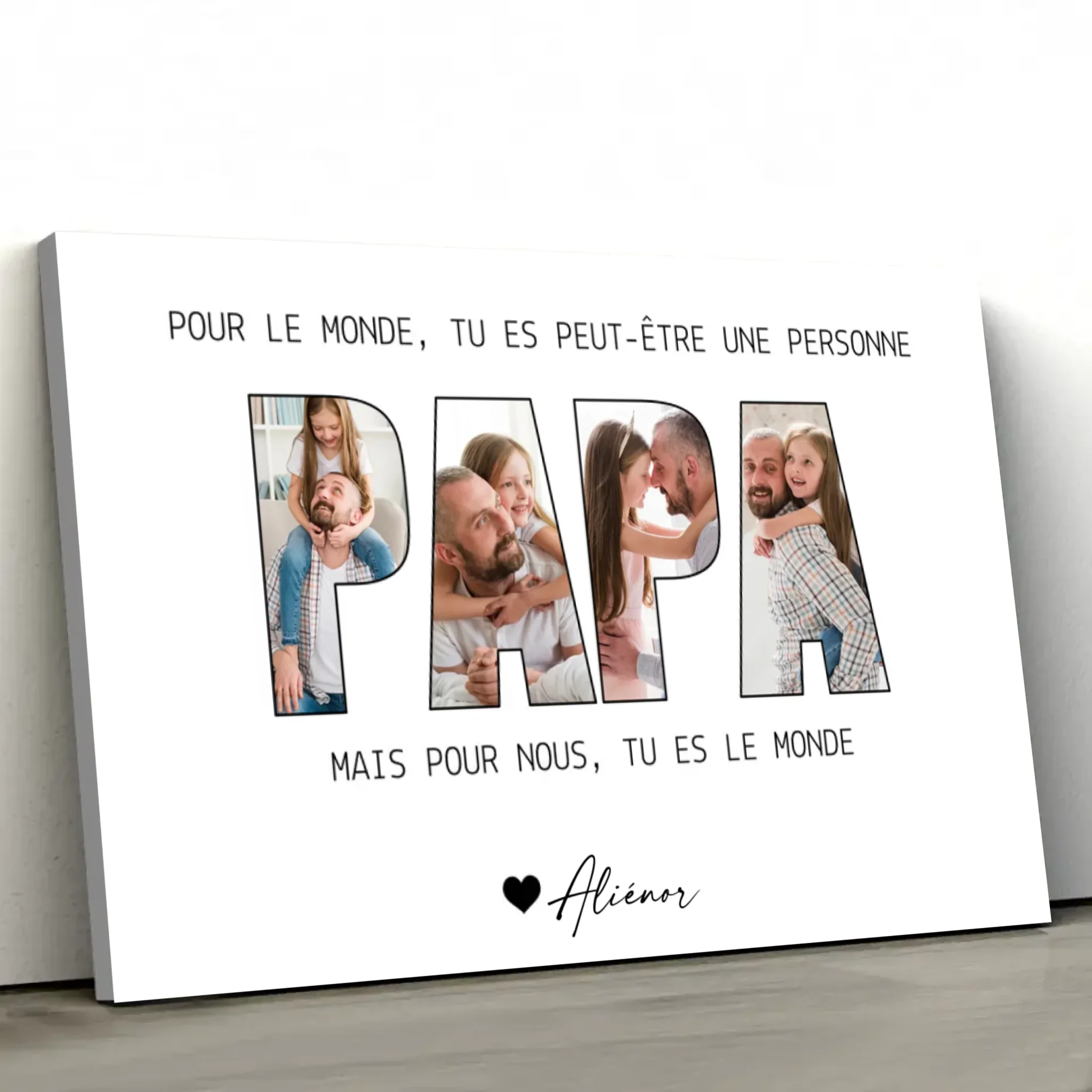 Toile personnalisée "Papa représente le monde pour nous" - Image 4