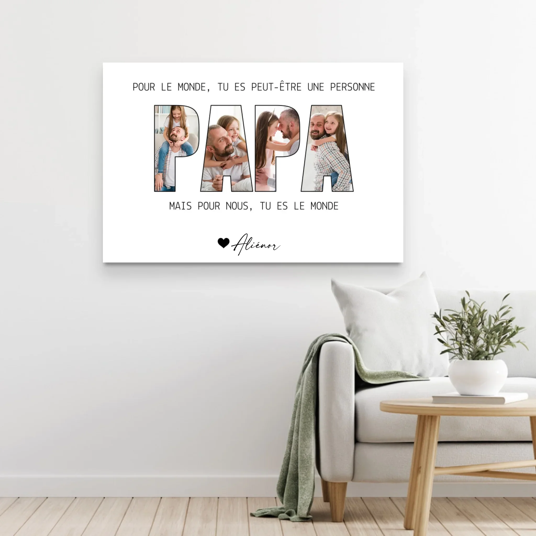 Toile personnalisée "Papa représente le monde pour nous" - Image 5