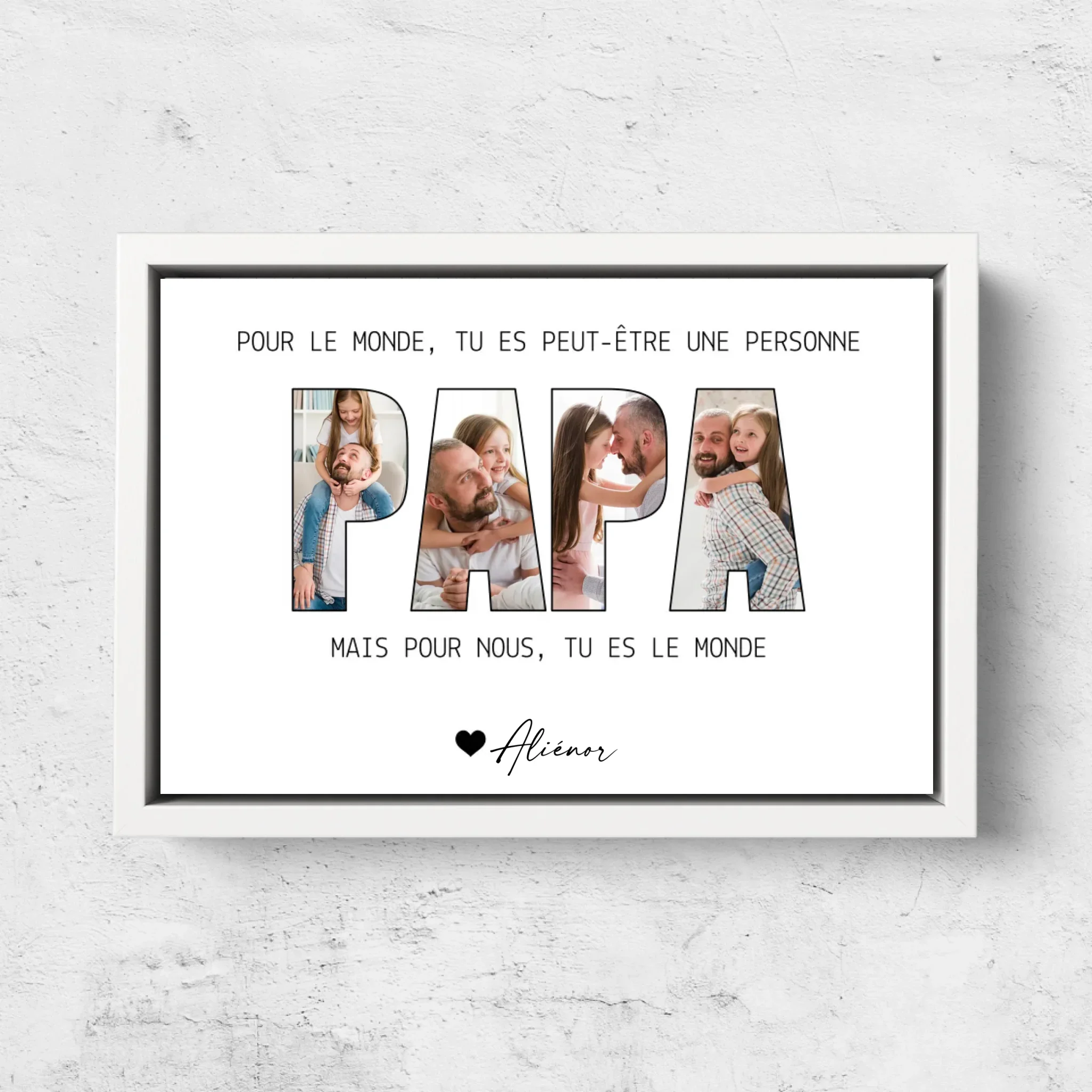 Toile personnalisée "Papa représente le monde pour nous" - Image 8
