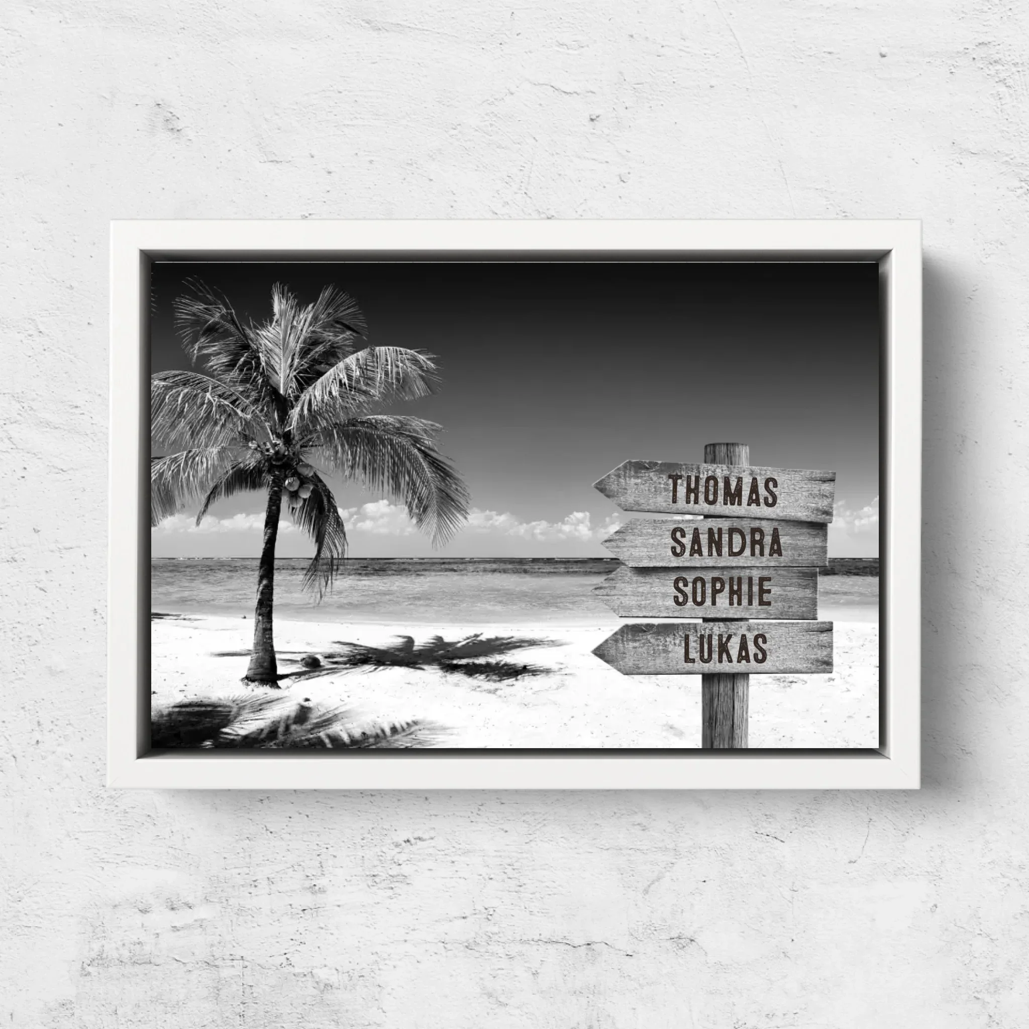 Toile personnalisée "Poteau indicateur à l'océan tropical" - Image 7